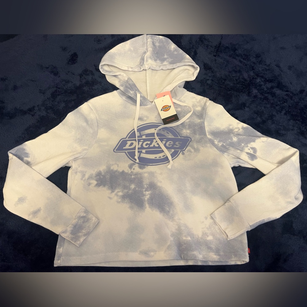 Dickies Cloudy Blue and White Cropped  Hoodie
